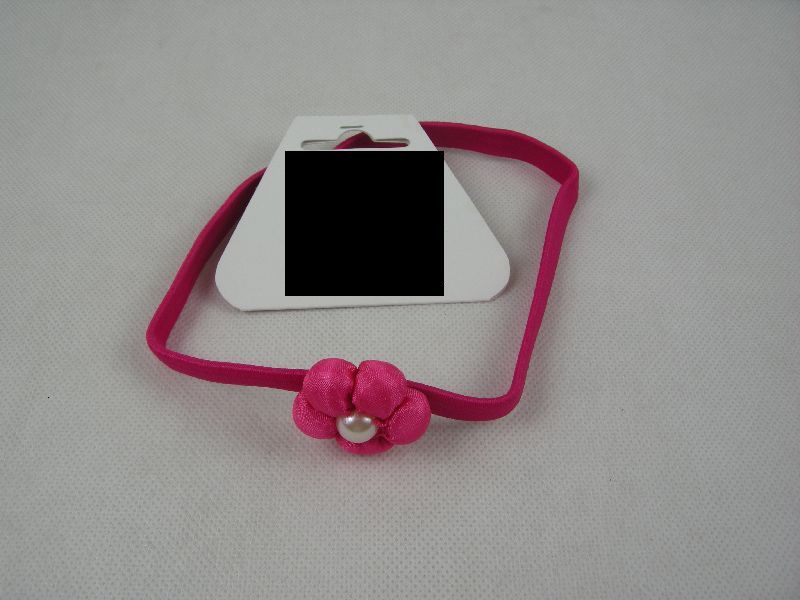 (image for) Elastische haarband met bloem roze - Klik op afbeelding om te sluiten